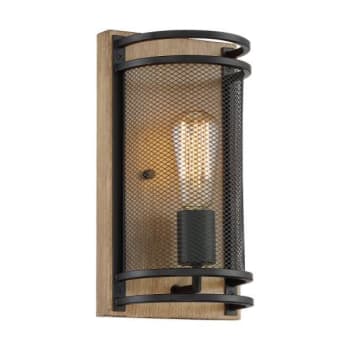 Image for SATCO® Atelier 1 Light Wall Sconce Fixture, Black And Honeywood Finish from HD Supply