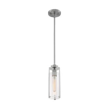 Image for Satco® Marina 1 Light Mini Pendant Fixture, Brushed Nickel, Clear Glass from HD Supply