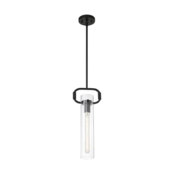 Image for Satco® Teresa 1-Light Cylinder Pendant Fixture, Matte Black, Clear Glass from HD Supply