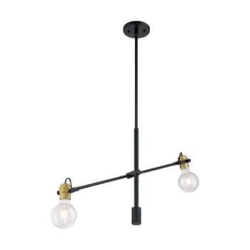 Image for Satco® Mantra 2 Light Pendant Fixture, Black Finish With Brushed Brass Sockets from HD Supply