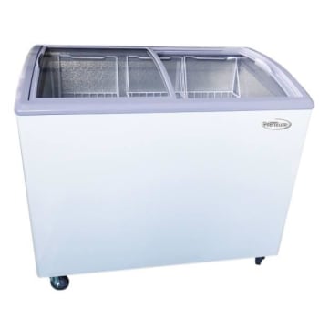 Premium Levella 7.4 Cu Ft Chest Freezer With Curved Glass Top In White