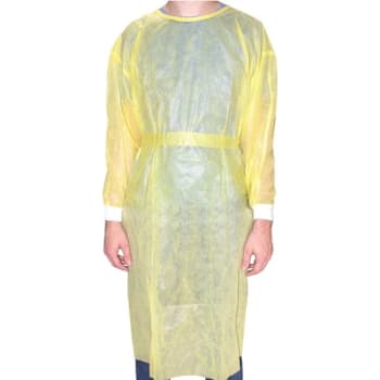 Adenna Pharma-Choice Isolation Gown Yellow, Level 1, Large, Package Of 10