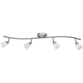 Image for Luminance 4-light Wave Track, Satin Nickel Finish, Frosted Glass, Dimmable from HD Supply