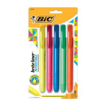 Image for BIC® Brite Liner® Assorted Color Retractable Highlighter Package Of 5 from HD Supply