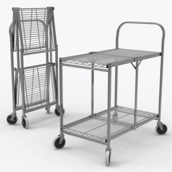 Luxor 37 X 18.25 Two-Shelf Collapsible Wire Utility Cart
