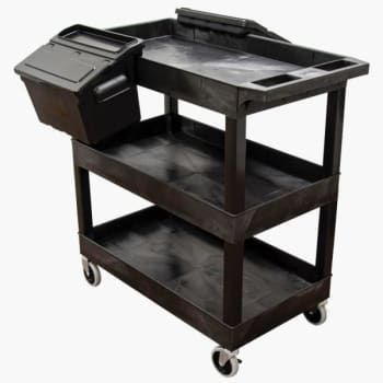 Luxor 32 X 18 Tub Cart - Three Shelves With Outrigger Utility Cart Bins
