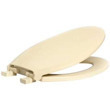 Centoco Deluxe Plastic Toilet Seat For Elongated Bowl With Safety Close, Bone