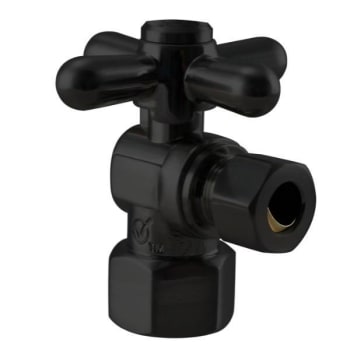 Image for Westbrass Angle Stop, 1/2 In. Ips X 3/8 In. Od - 1/4-Turn Cross Handle, Black from HD Supply