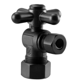 Image for Westbrass Angle Stop, 5/8 In. Od X 3/8 In. Od - 1/4-Turn Cross Handle, Black from HD Supply