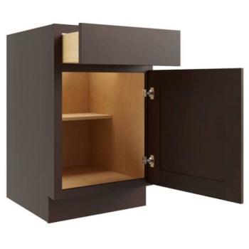 Image for CNC Cabinetry 12" W 1 Door Base Cabinet (L), Luxor Espresso from HD Supply