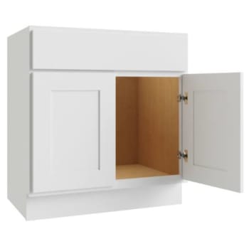 CNC Cabinetry 36" W 2 Door Vanity Sink Base Cabinet, Luxor White