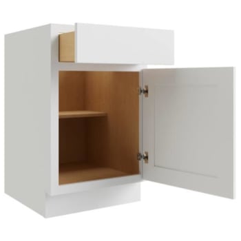 Image for CNC Cabinetry 21" W 1 Door Base Cabinet (L), Luxor White from HD Supply