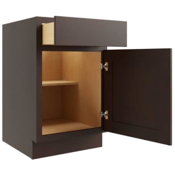 Image for CNC Cabinetry 18" W 1 Door Base Cabinet (L), Luxor Espresso from HD Supply