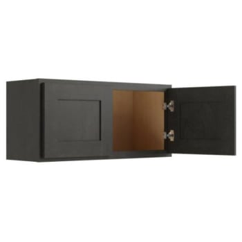 CNC Cabinetry 30" W x 15" H Wall Cabinet, Luxor Smoky Grey