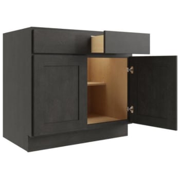 Image for CNC Cabinetry 36" W 2 Drawer 2 Door Base Cabinet, Luxor Smoky Grey from HD Supply