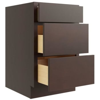 Image for Cnc Cabinetry 21" W 3 Drawer Base Cabinet, Luxor Espresso from HD Supply