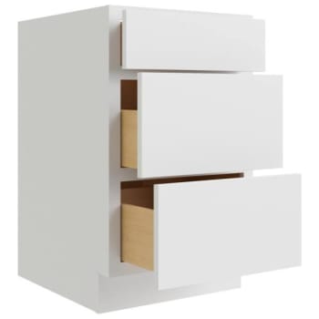 Image for Cnc Cabinetry 21" W 3 Drawer Base Cabinet, Luxor White from HD Supply