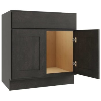 Cnc Cabinetry 24" W 2 Door Vanity Sink Base Cabinet, Luxor Smoky Grey