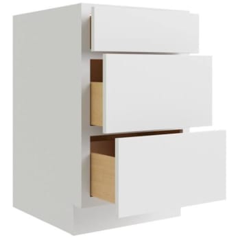 Image for CNC Cabinetry 15" W 3 Drawer Base Cabinet, Luxor White from HD Supply