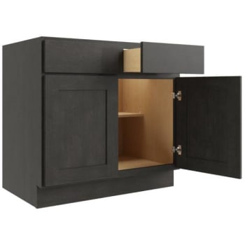 Image for CNC Cabinetry 33" W 2 Drawer 2 Door Base Cabinet, Luxor Smoky Grey from HD Supply