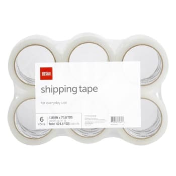 Office Depot® Shipping Tape, 1-15/16 X 70-13/16 Yd, Clear, Package Of 6 Rolls