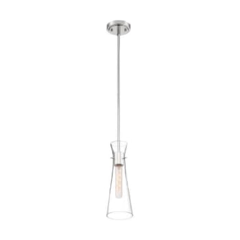 Image for SATCO®  Bahari 1 Light Mini Pendant Fixture, Polished Nickel Finish, Clear Glass from HD Supply