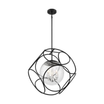 Image for Satco®  Aurora 3-Light Pendant Fixture Black And Polished Nickel Finish from HD Supply