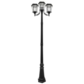 Image for Gama Sonic® Victorian Bulb Triple Solar Lamp And Lamp Post, 87-Inch, Black Finish from HD Supply
