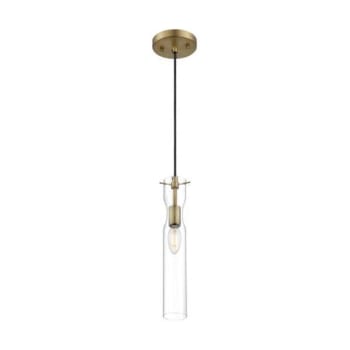 Image for Satco®  Spyglass 1 Light Mini Pendant Fixture, Vintage Brass Finish, Clear Glass from HD Supply