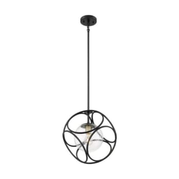 Image for Satco®  Aurora 1light Mini Pendant Fixture,black/vintage Brass Finish Clear Seeded from HD Supply