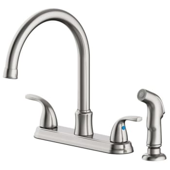 Seasons® Raleigh™ Double-Handle High-Arc Kitchen Faucet With Side Sprayer In Stainless Steel