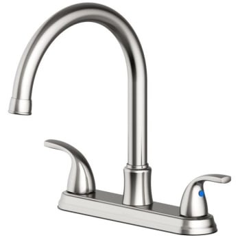 Seasons® Raleigh Double-Handle Gooseneck Kitchen Faucet In Stainless Steel