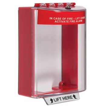 Image for Safety Technology Universal Fire Alarm Stopper With Horn, Surface Mount, Red, Fire Text from HD Supply