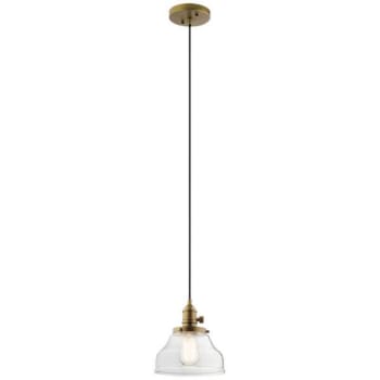 Image for Kichler® Avery 8 In. 1-Light Schoolhouse Pendant Fixture (Natural Brass) from HD Supply