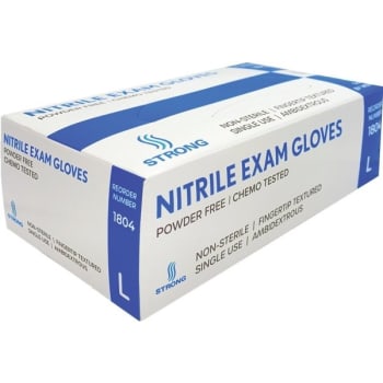 Strong Blue Nitrile Medical Exam Gloves, Large Package Of 100