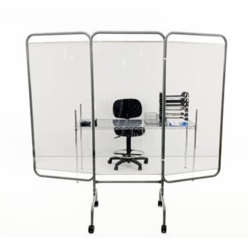 Image for R&b Wire Products 3 Panel Antimicrobial Mobile Clear Barrier Room Divider from HD Supply