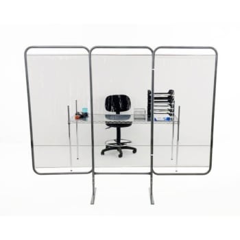 Image for R&b Wire Products 3 Panel Antimicrobial Stationary Clear Barrier Room Divider from HD Supply
