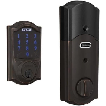 Image for Schlage Residential Smart Deadbolt Camelot Escutcheon 2-3/8 - 2-3/4 Backset from HD Supply