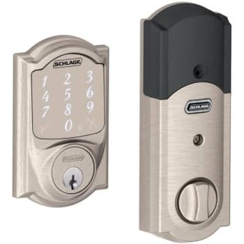 Image for Schlage Residential Smart Deadbolt Camelot Escutcheon,c Keyway, Satin Nickel from HD Supply
