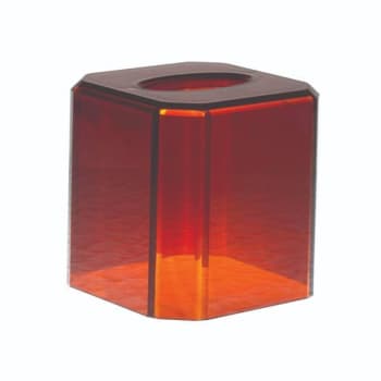 Image for Hapco Facet Boutique Tissue Box Cover,openbottom,beveled Edges,amber,case Of 12 from HD Supply