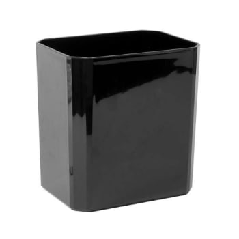 Image for Hapco Facet 8qt Rectangular Wastebasket,beveled Edges,black,case Of 6 from HD Supply