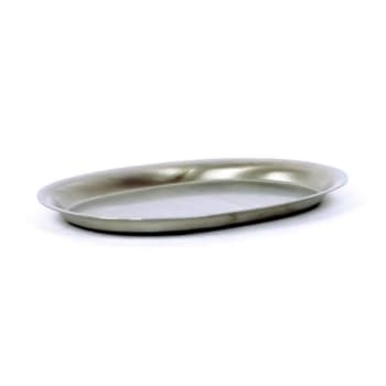 Image for Hapco Brushed Metal Oval Amenity Tray, Wide Edge Spill Proof Rim, Case Of 24 from HD Supply