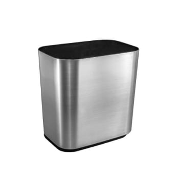 Image for Hapco Contempo 14qt Rectangle Wastebasket,raised Bottom,brushed Chrome,case Of 4 from HD Supply