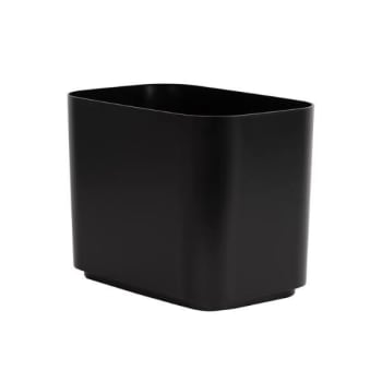 Hapco Contempo Design 8qt. Rectangle Wastebasket,black Stainless,case Of 6
