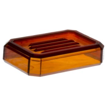 Image for Hapco Facet Rectangular Soap Dish,beveled Edges, Amber, Case Of 24 from HD Supply
