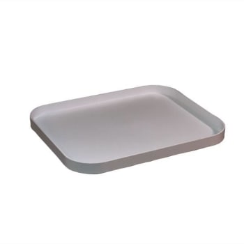 Image for Hapco Contempo Rectangular Tray,spill Proof Rim,gloss White,case Of 12 from HD Supply