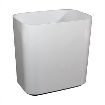 Image for Hapco Contempo 14qt Rectangular Wastebasket,raised Bottom,gloss White,case Of 4 from HD Supply