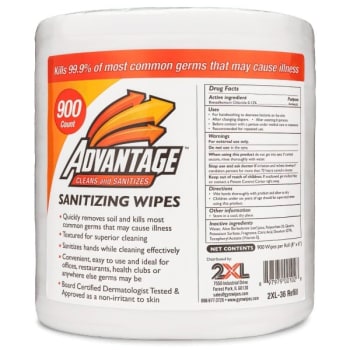 Gym Wipes Advantage Sanitizing Wipes Refill, Case Of 4