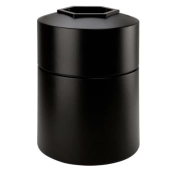 Image for Commercial Zone Products Polytec Round Trash Receptacle, 45 Gallon, Black from HD Supply