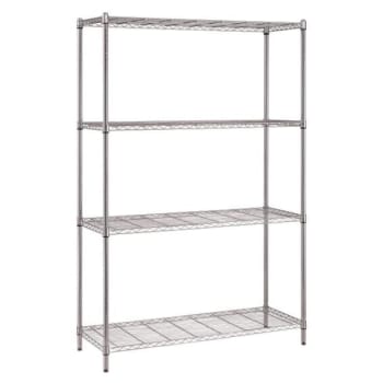 Quantum Storage Systems® 18x48x72 In 4-Shelf Wire Shelving Unit With Chrome Finish